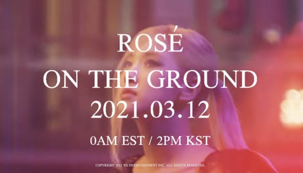 로제는 첫 싱글앨범 'R'의 타이틀곡 'On The Ground'의 무대를 미국 유명토크쇼 '지미팰런쇼'에 오는16일 출연해 선보인다(사진: 유튜브 채널 'BLACKPINK' 캡처).