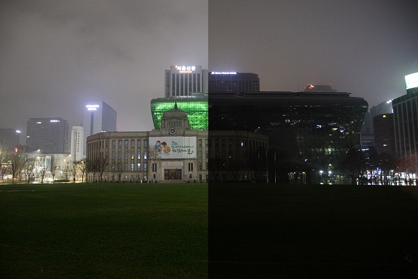 지난 2021년, 서울의 건물들이 어스아워 캠페인에 참여하고 있다(사진: WWF 공식 홈페이지 보도자료 사진).